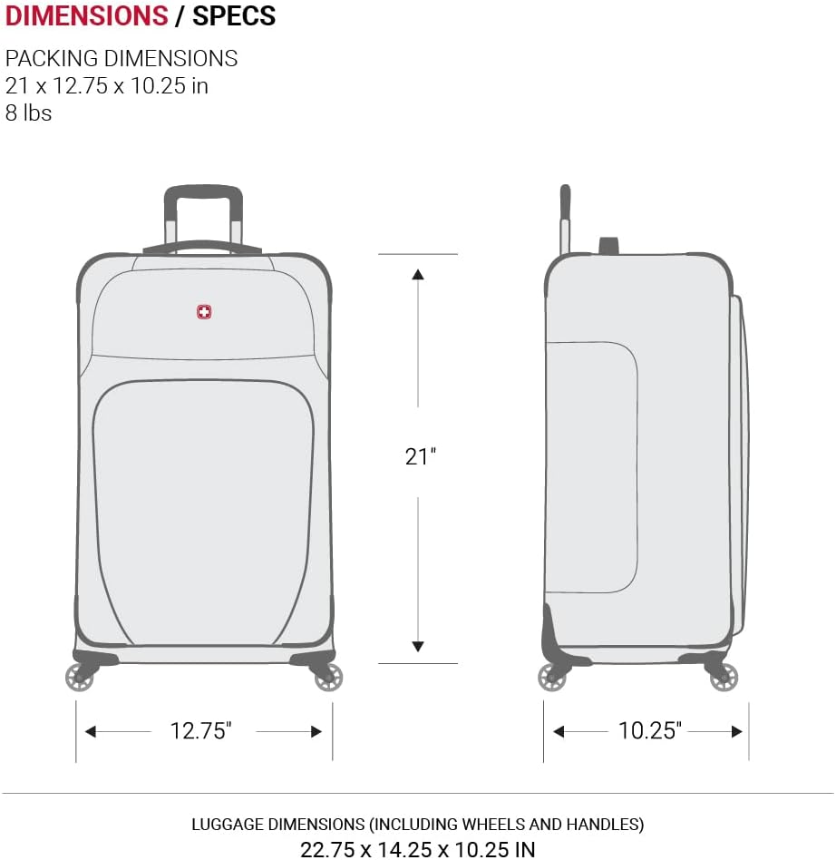 SwissGear Sion Softside Expandable Luggage, Evergreen, Carry-On 21-Inch