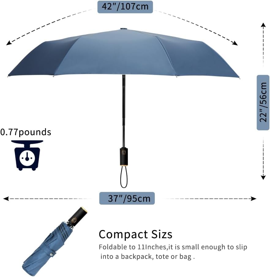 Cuby UV Sun Umbrella Compact Folding Umbrella lightweight Portable Manual Travel Umbrella for Rainproof & 99% UV Protection with Black Anti-UV Coating