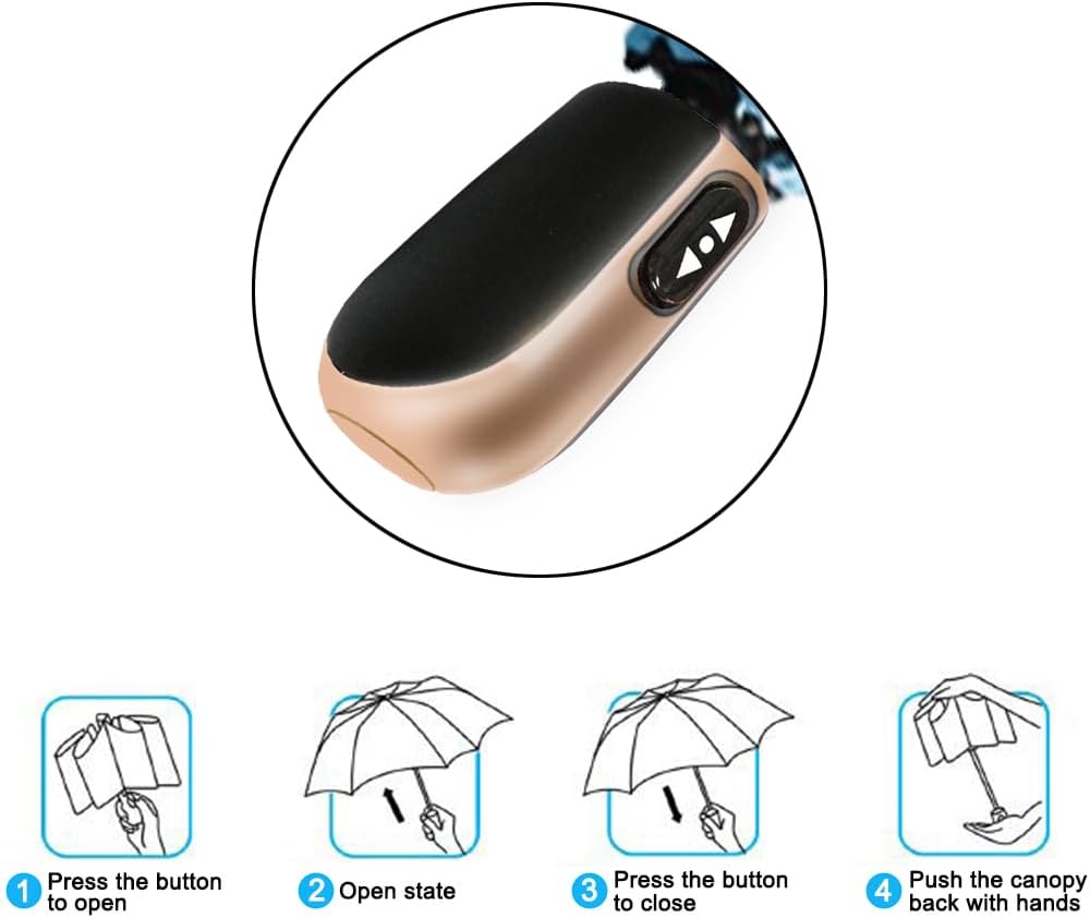 Goothdurs Mini Travel Compact Automatic Umbrella Small Lightweight Folding Rain Windproof Auto Open/Close Purse Umbrellas for Women Men