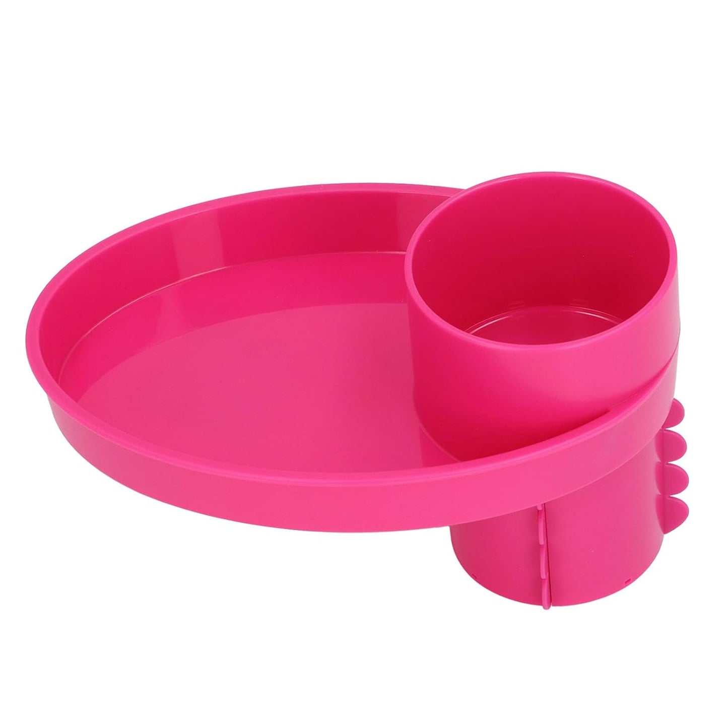 Snack Tray for Kids Car Seat with Secure and Sturdy Design, Versatile Usage, Compact and Portable Design, Easily Attachable, Cup Holder (Roseate)