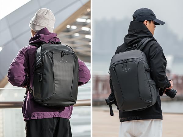 Besnfoto Camera Backpack for Photographer Expandable Waterproof Camera Bag for DSLR/SLR/Mirrorless/Drones Fit up to 16'' Laptop with Tripod Holder and Rain Cover