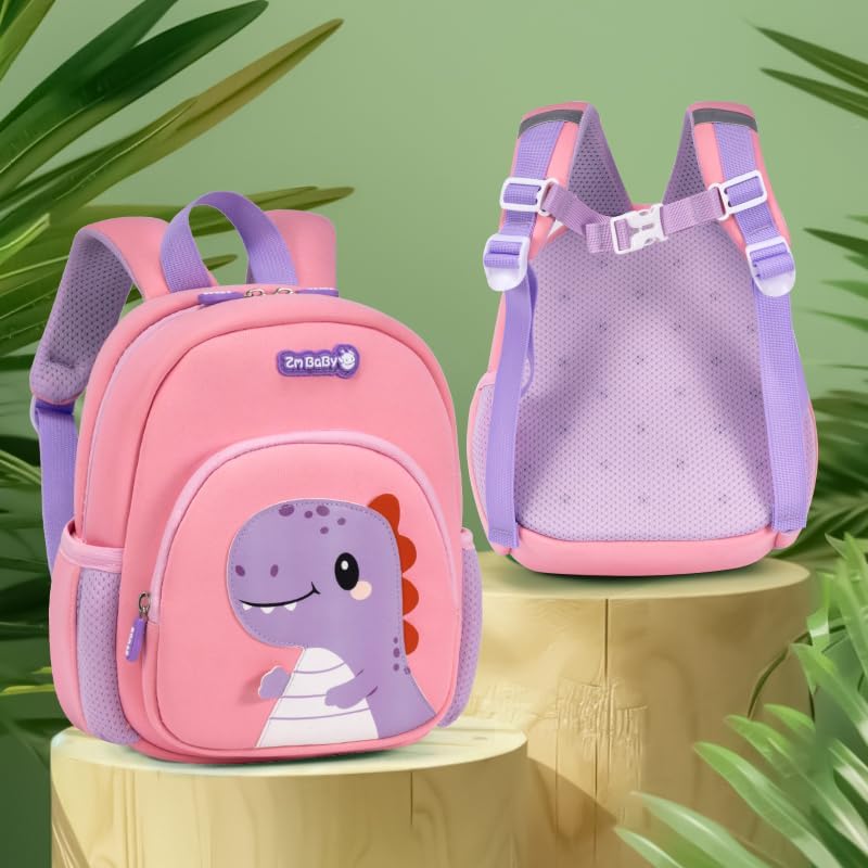 Padgene Toddler Harness Backpacks Safety Leash Kids Anti Lost Kindergarten Preschool Backpack Neoprene Lightweight Animal Schoolbag 3D Cartoon Dinasour Mini Travel Bag for Boys Girls Ages 3-5