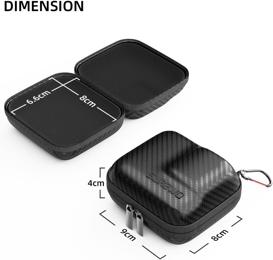SUREWO Hard Carrying Case for GoPro Hero 13, Mini Hard Shell Carrying Case Travel Portable Storage Bag for GoPro Hero 12/11/10/9/8/7/6/5/4,DJI Osmo Action 3,AKASO,Campark,YI Action Camera and More