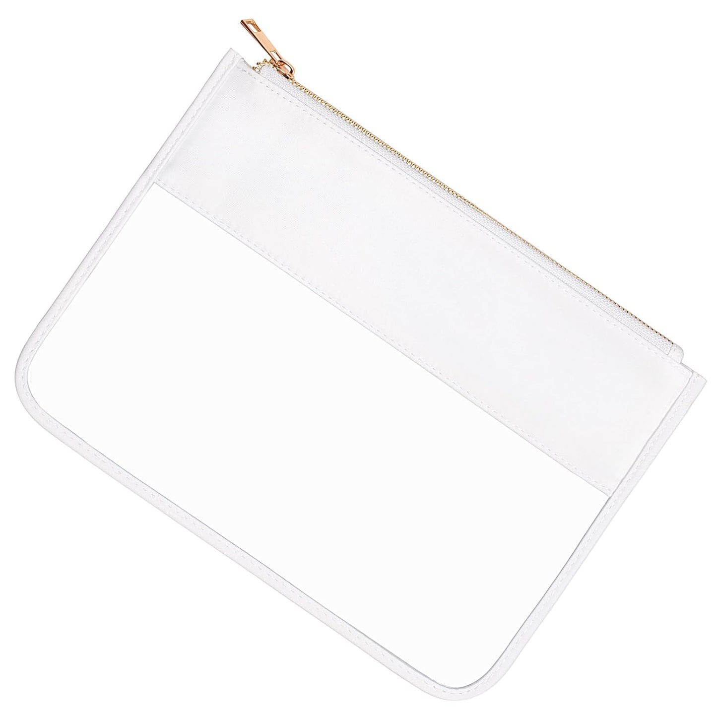 LETGO Clear Makeup Bag Pouch for Travel with Zipper,Clear Cosmetic Bag for Women Waterproof Snacks Bag Stadium Purse Toiletry Bag Bogg Bag Accessories (0-White)