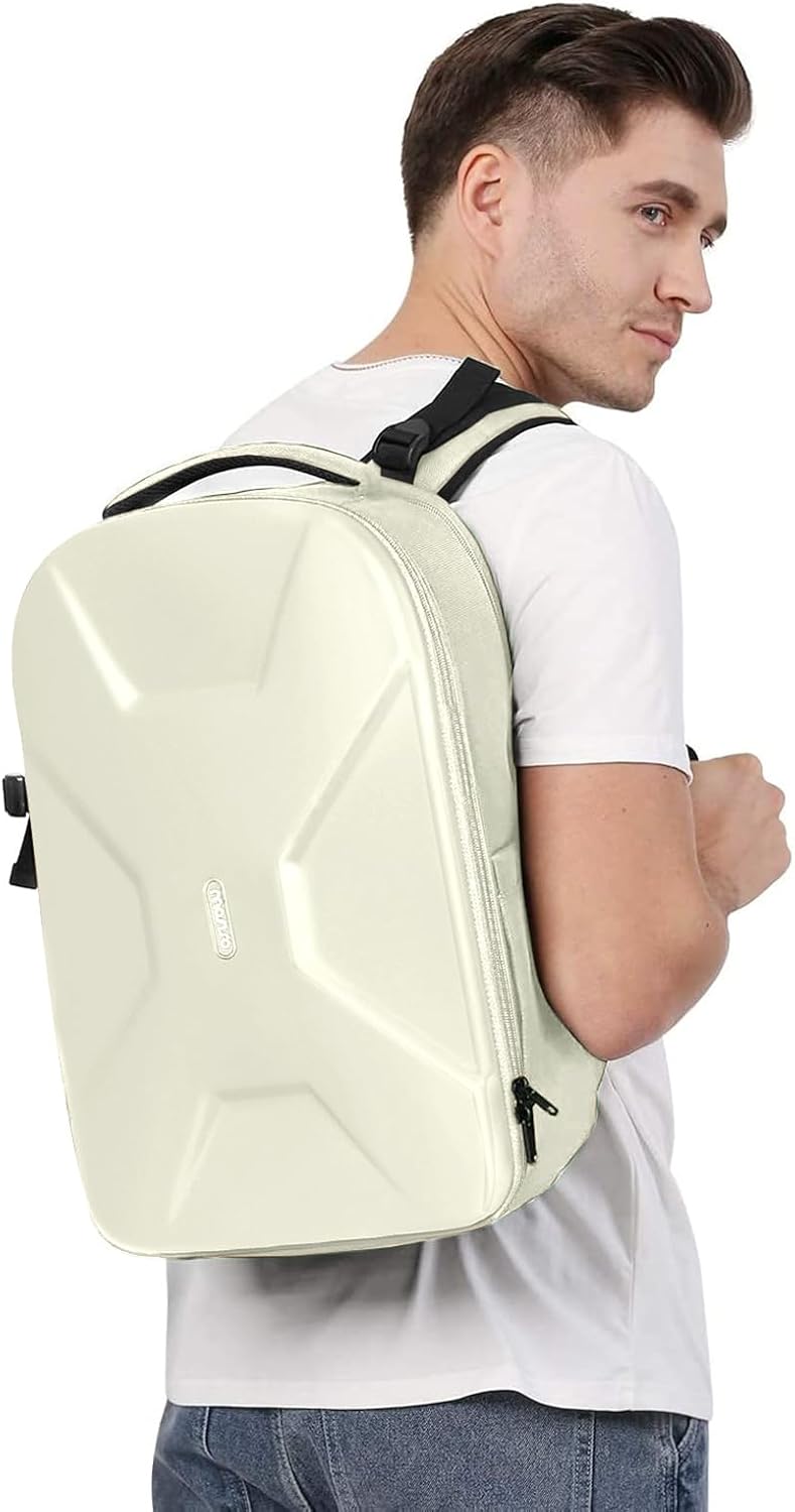 MOSISO Camera Backpack, DSLR/SLR/Mirrorless Photography Camera Bag 15-16 inch Waterproof Hardshell Case with Tripod Holder&Laptop Compartment Compatible with Canon/Nikon/Sony, Beige