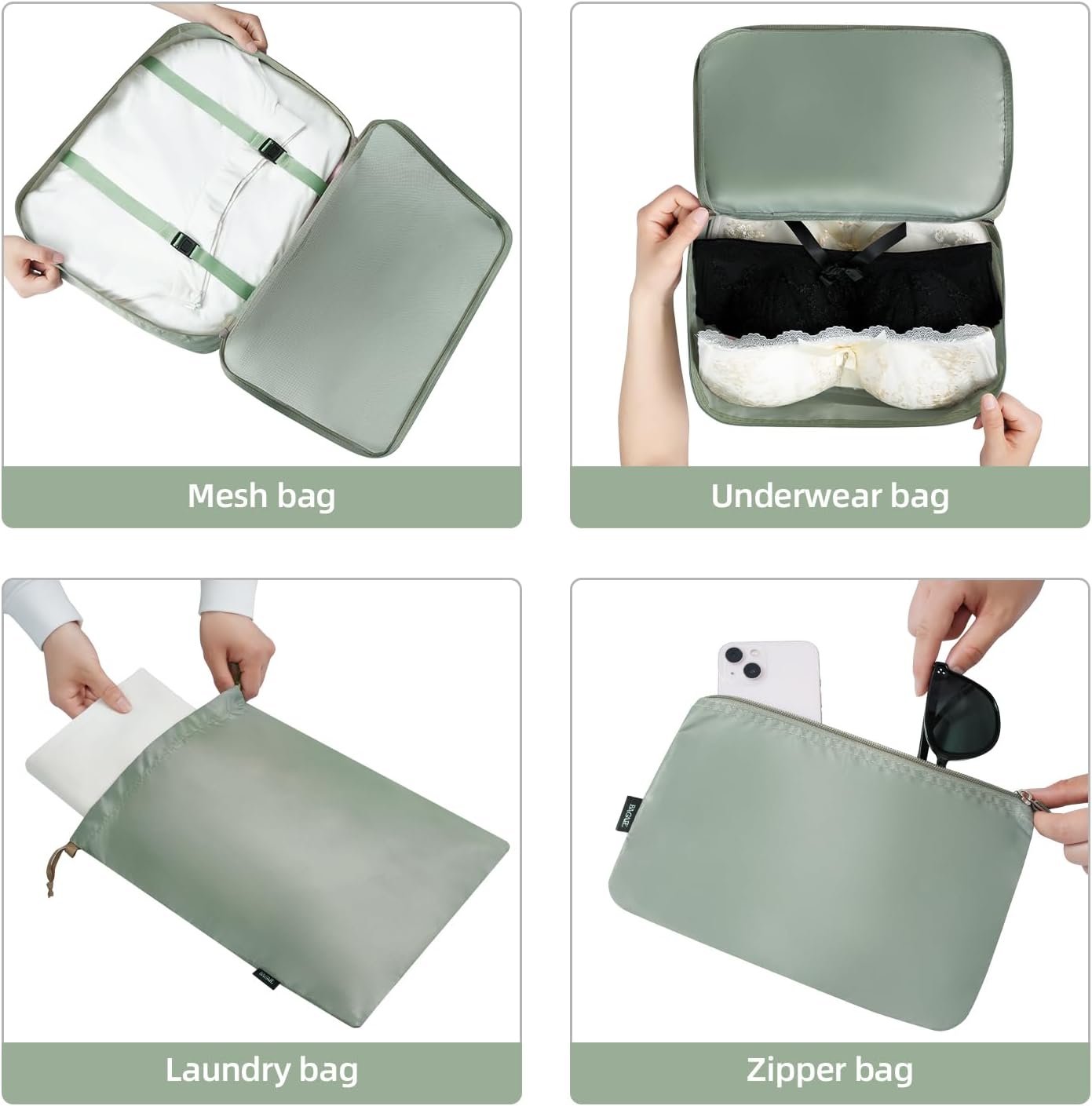 BAGAIL 6 Set/8 Set/10 Set Packing Cubes Various Sizes Packing Organizer for Travel Accessories Luggage Carry On Suitcase