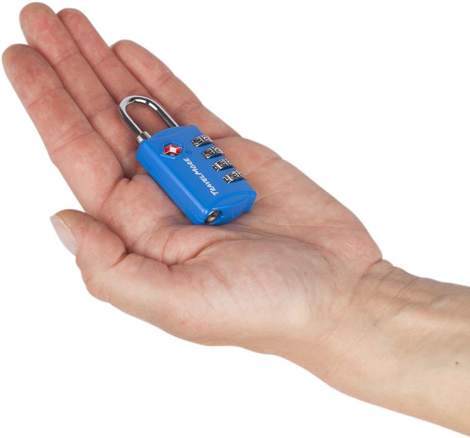 5 Pack TSA Luggage Locks with 4 Digit Combination – Heavy Duty Set Your Own Padlocks for Travel, Baggage, Suitcases & Backpacks - Blue