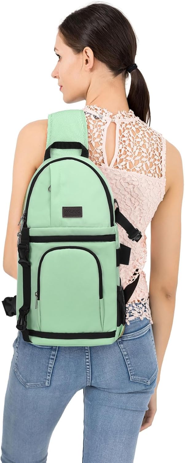 MOSISO Camera Sling Bag, DSLR/SLR/Mirrorless Camera Backpack Case Shockproof Photography Backpack with Tripod Holder & Removable Modular Inserts Compatible with Canon/Nikon/Sony/Fuji