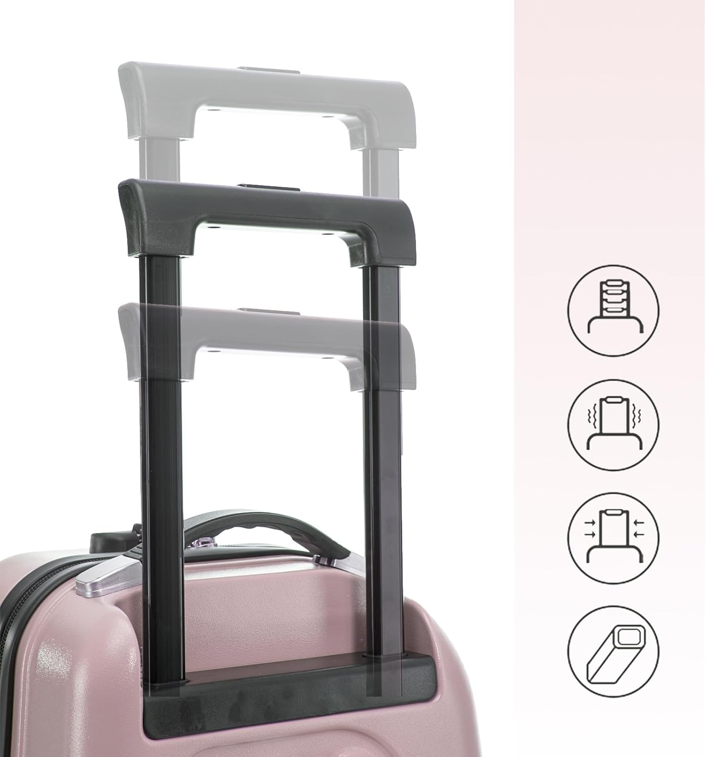 22 Inch Ride on Suitcase for Kids, Travel Luggage with Spinner Wheels for Child Travelling Stroller with Combination Lock/Safety Belt/Telescoping Handle (Pink)