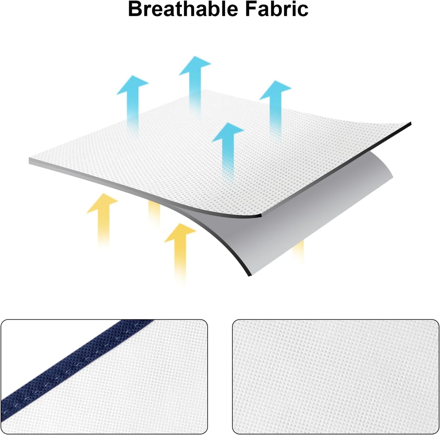 Syeeiex 40" Suit Bag(Set of 8), Garment Bags for Hanging Clothes, Suit Bags for Closet Storage, Garment Bags for Suits, T-shirts, Jackets, Coats, Business Wear(White & Dark Blue)