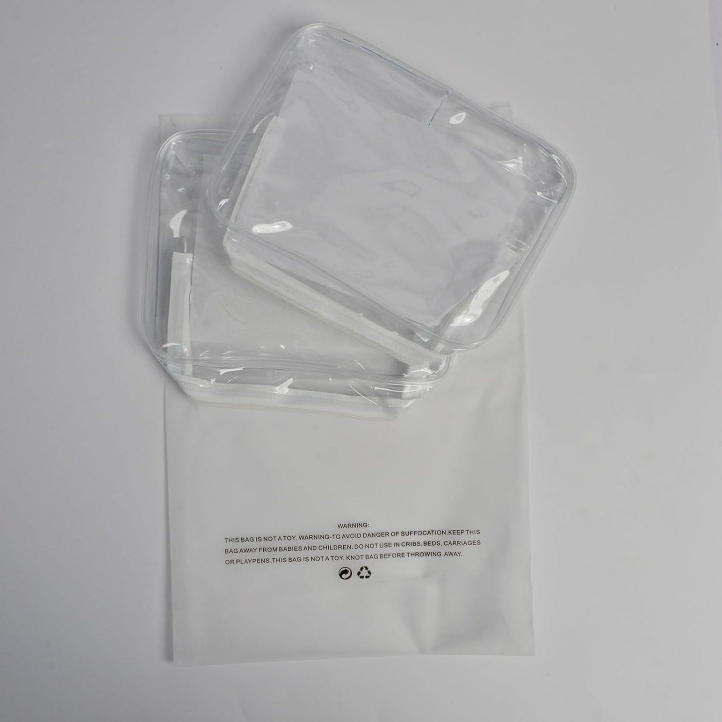 Lermende 2pcs Clear Toiletry Bag TSA Approved Travel Bag,Carry On for Travel,Airport Airline Accessories Compliant Bag,Quart Sized Makeup Cosmetic bag Women Men (Transparent, 2 Pack)