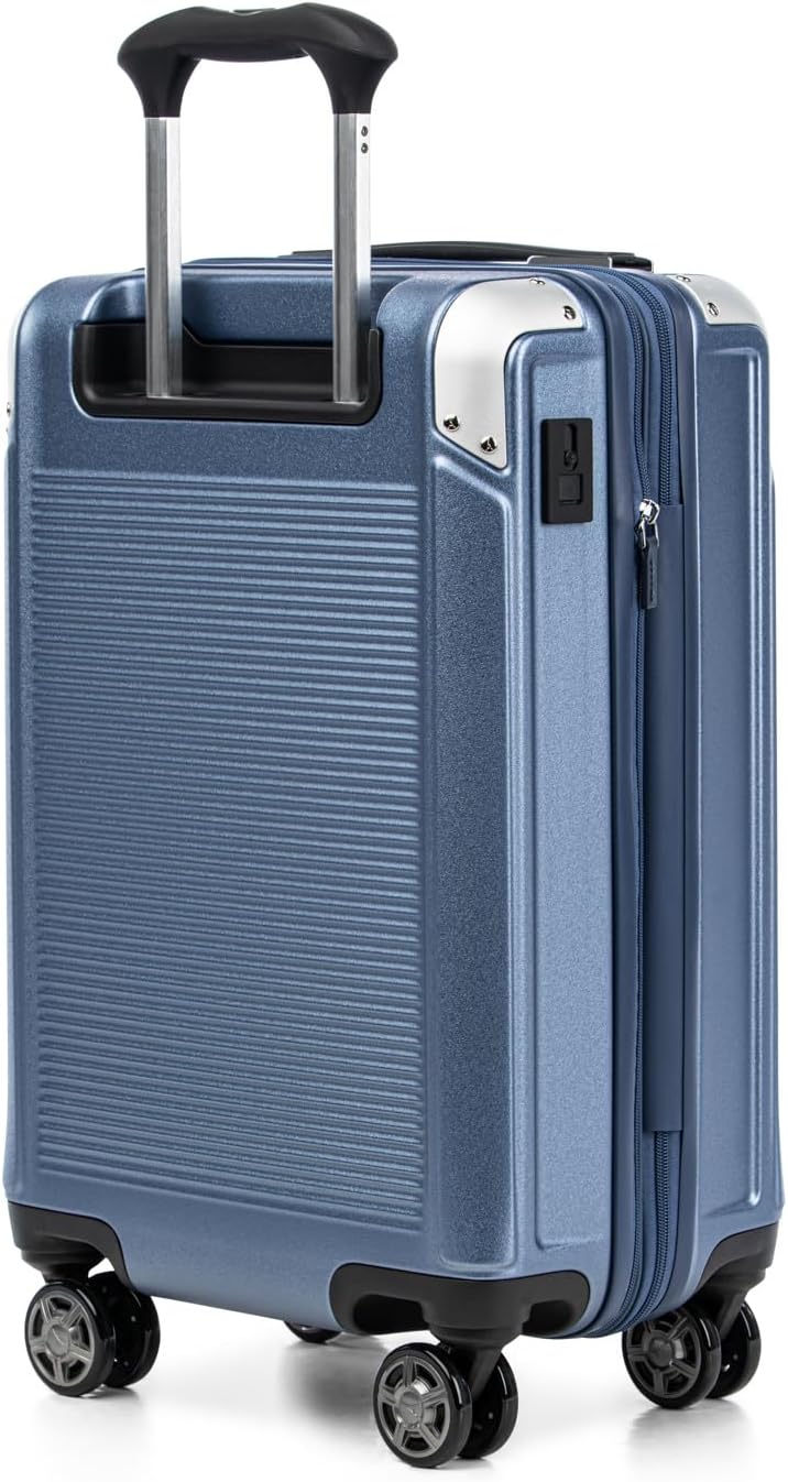 Travelpro Platinum Elite Hardside Expandable Spinner Wheel Luggage TSA Lock Hard Shell Polycarbonate Suitcase, Dark Sky Blue, Carry-on 21-Inch