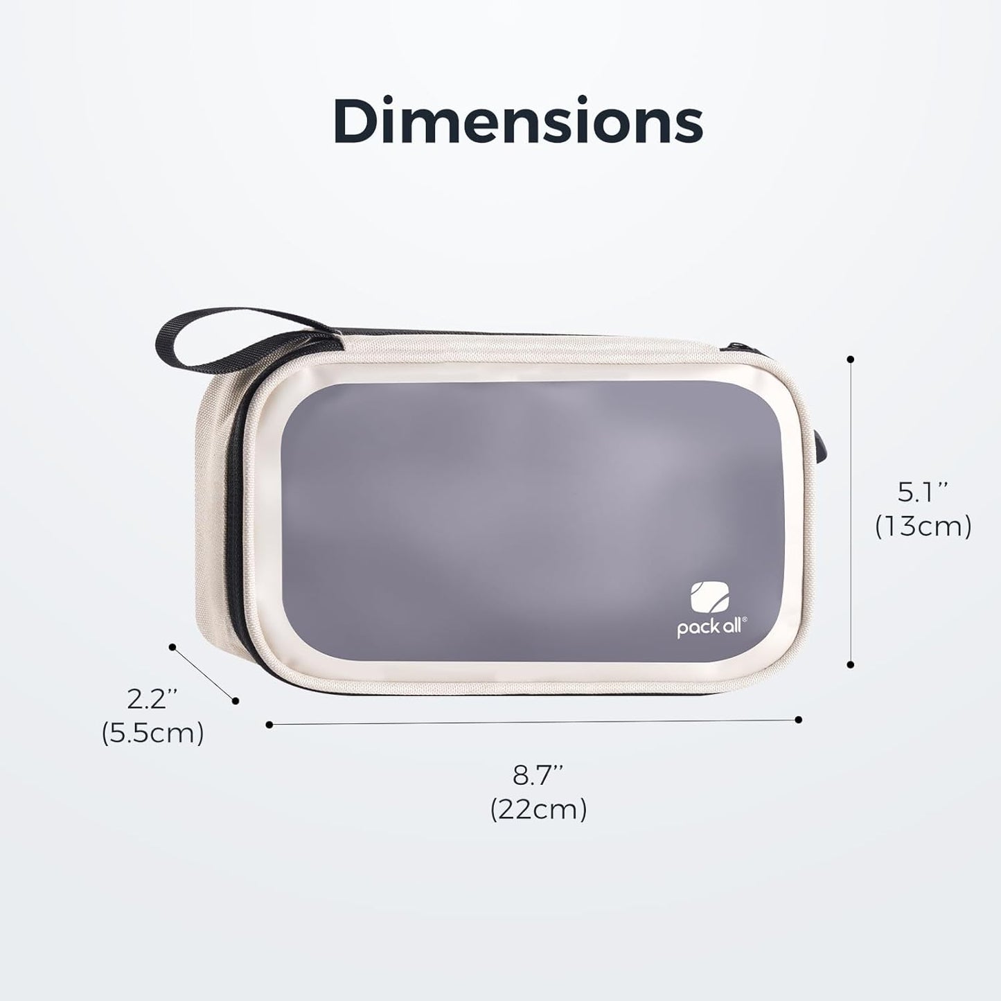 pack all Clear Electronic Organizer, TPU Cable Organizer Bag, Compact Cord Travel Organizer for Cables, Chargers, Phones, USB cords, SD Cards (Beige)