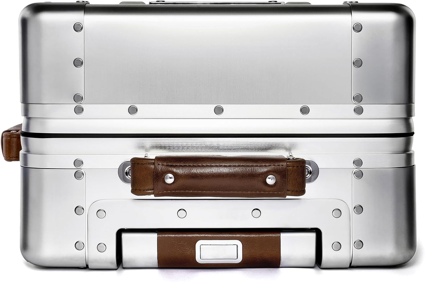 40L Cabin Travel Case – Full Aluminum Four Wheel Carry On Luggage, Italian Leather Handles