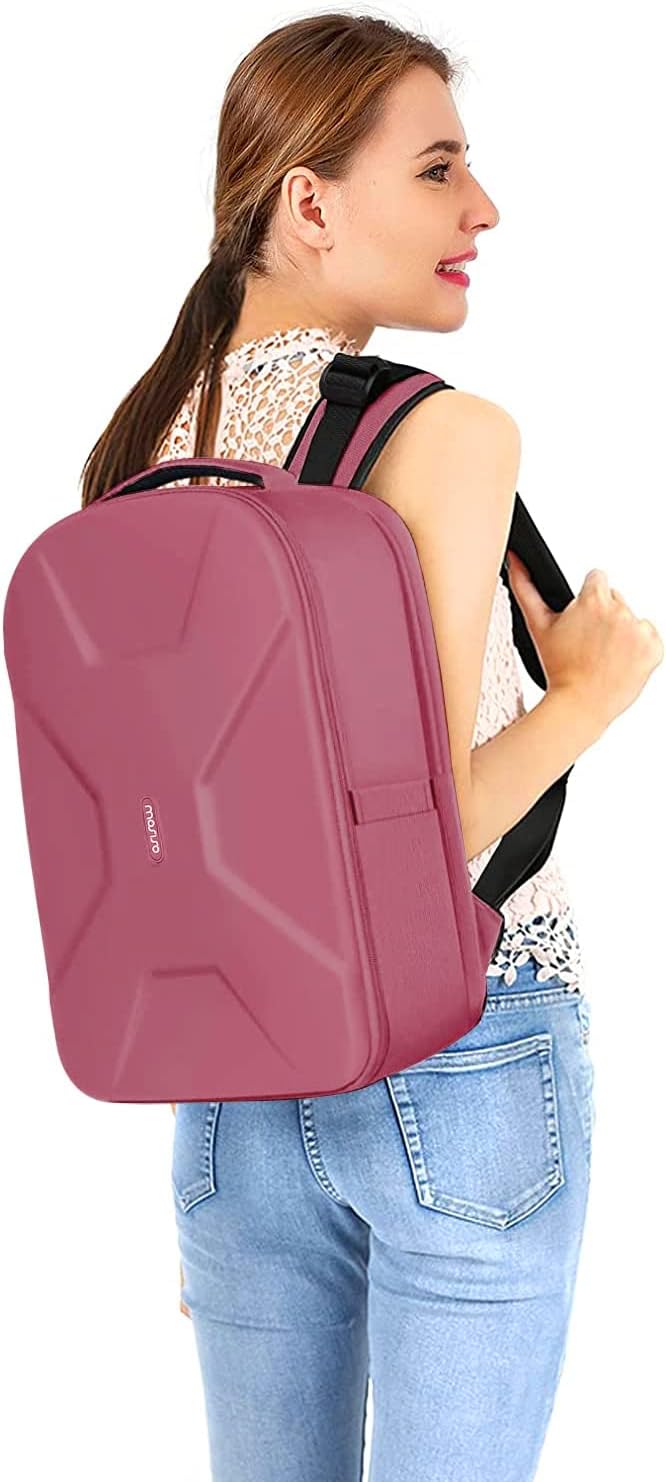 MOSISO Camera Backpack, DSLR/SLR/Mirrorless Photography Camera Bag 15-16 inch Waterproof Hardshell Case with Tripod Holder&Laptop Compartment Compatible with Canon/Nikon/Sony, Dusty Rose