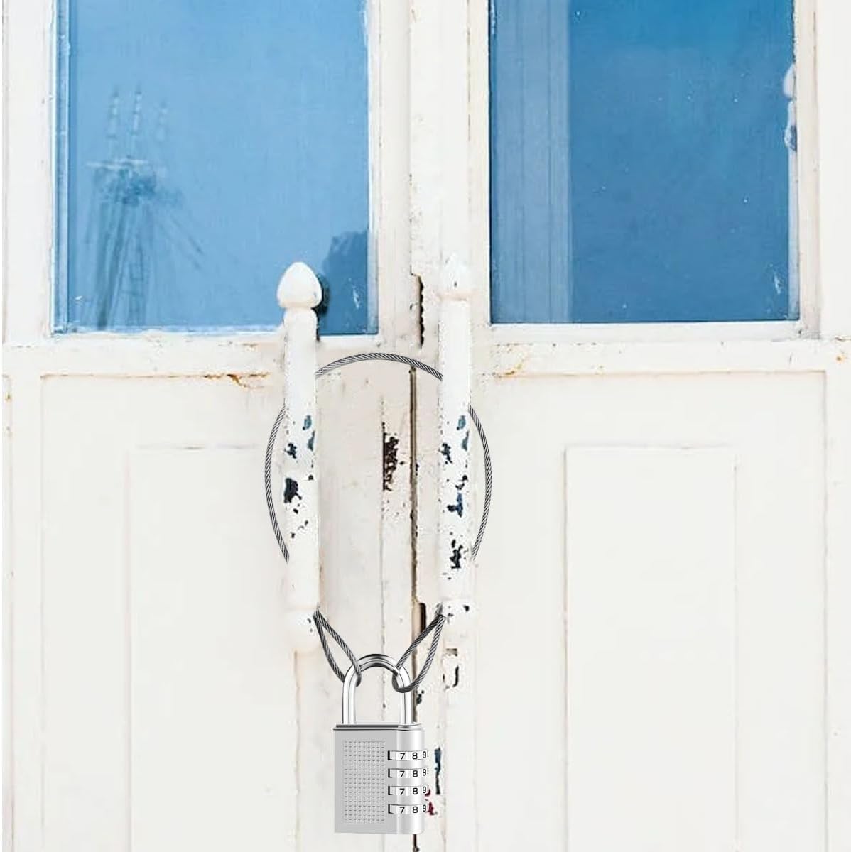 10 Pack Luggage Lock Safety Cable, Stainless Steel Cable with Loops, Stainless Steel Safety Cable, Safety Cable Lock, Braided Steel Coated Safety Cable Luggage Lock 2mm Thickness 12 inch Length