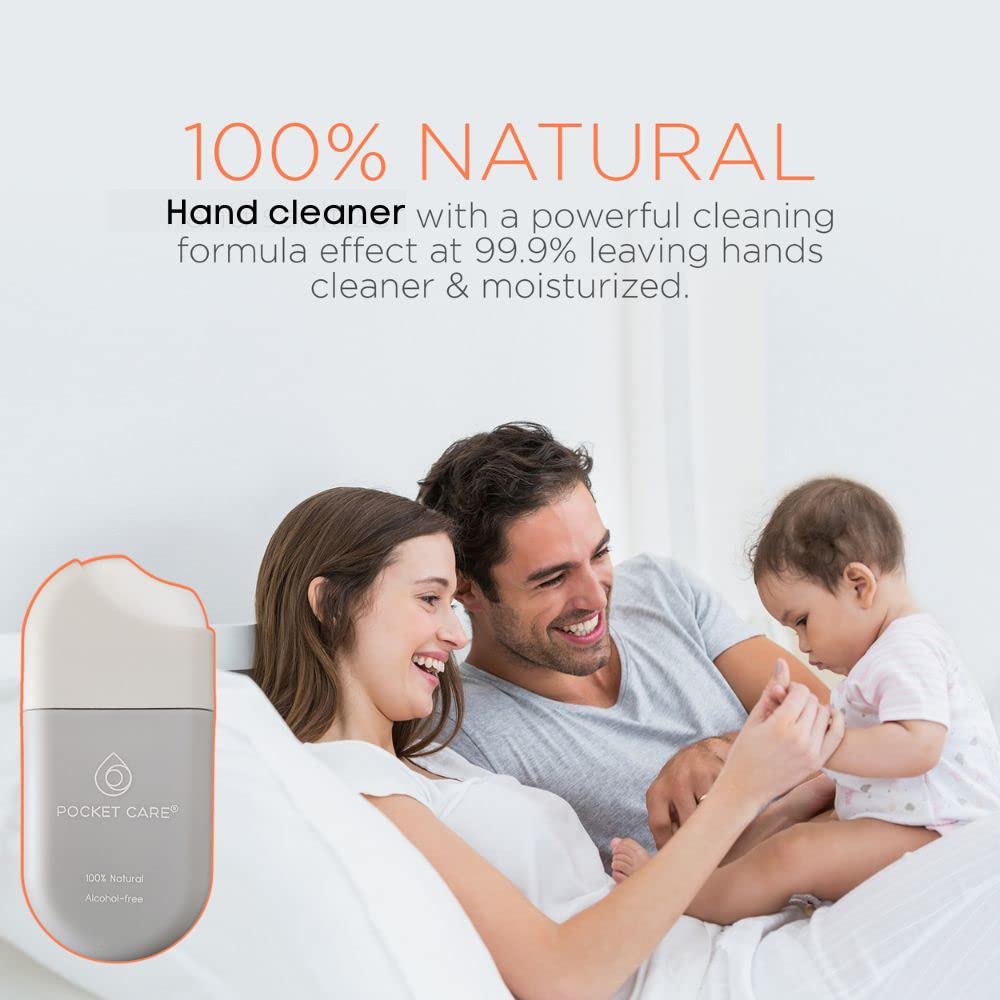 POCKET CARE | 2 Pack Orange Hand Sanitizer Spray 15 ml - natural Spray for Hands | Organic Moisturizing Spray | Hand Spray Travel Size - Travel Accessories | 100% natural (Orange)