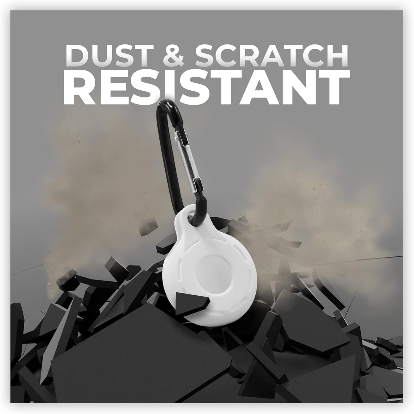 Apple Airtag Holders 4 Pack, Shockproof, Dustproof & Washable Silicon Cases for Air Tags with Accessories for Wallets, Luggage, Pet Collars, Key Finders (Blue - White - Red - Black)