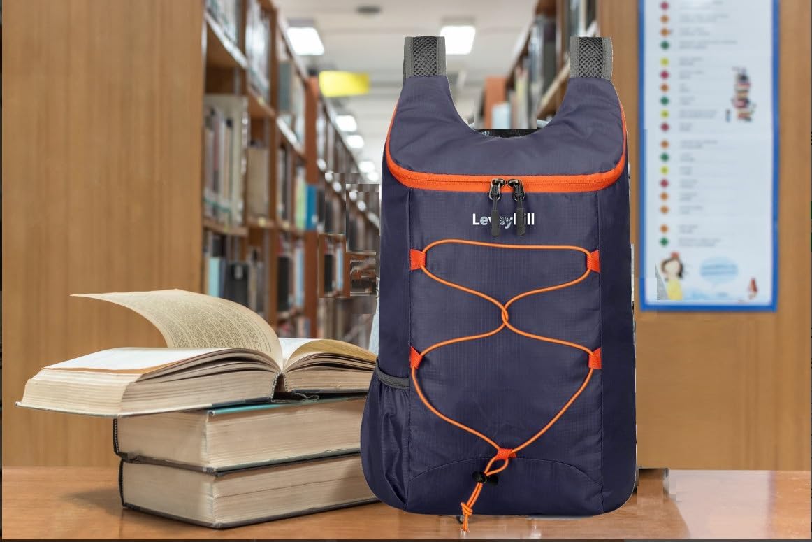 16L Hiking Daypack Lightweight Foldable Travel Backpack Water Repellent Camping Outdoor Packable Easy Carry-on Bag(Dark Blue)