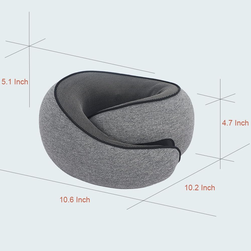 Travel Pillow, Travel Neck Pillow, 360 Degree Comfort and Breathability, Airplane Travel Neck Pillow, Stowable U-Shaped Pillow (Black)