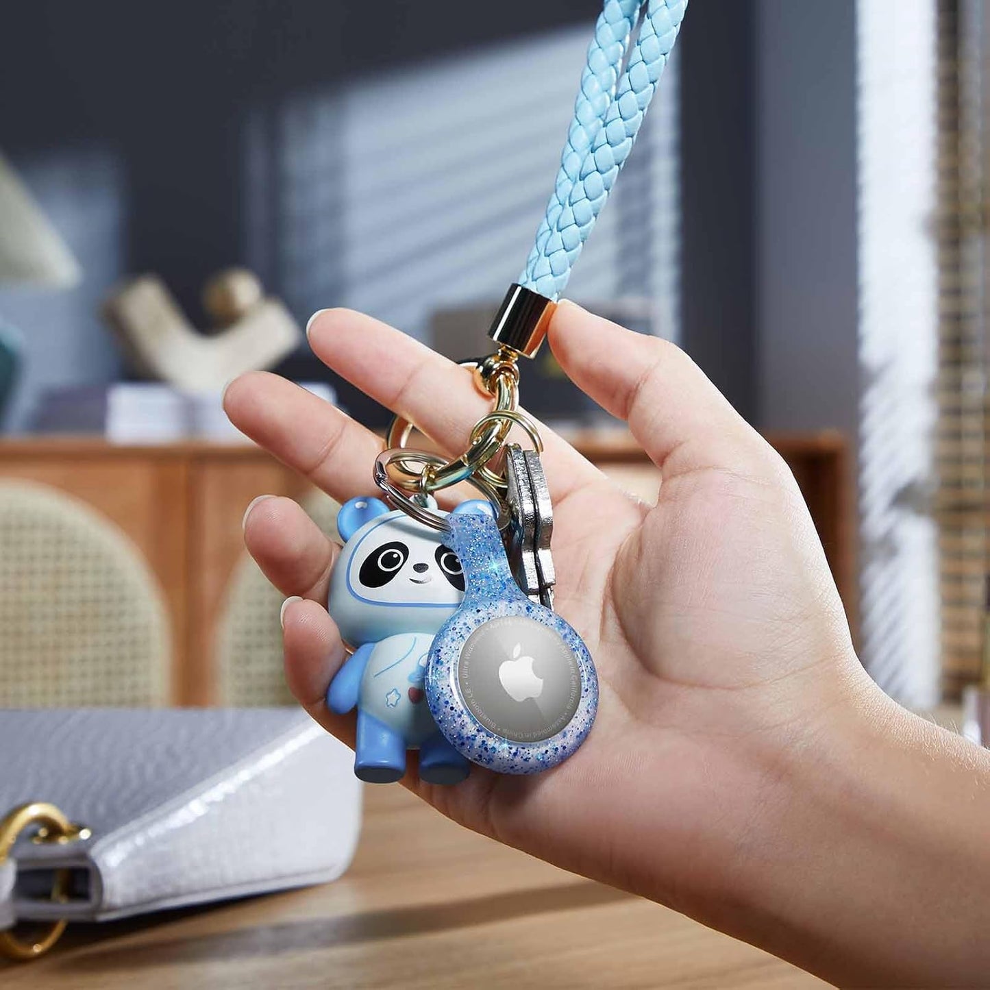 ThingsBag Apple AirTags 4 Pack Case Keychain Silicone Apple Air Tags Holder Item Finders Accessories Comes with Metal Snap Airtags Keyring Case 4 Pack