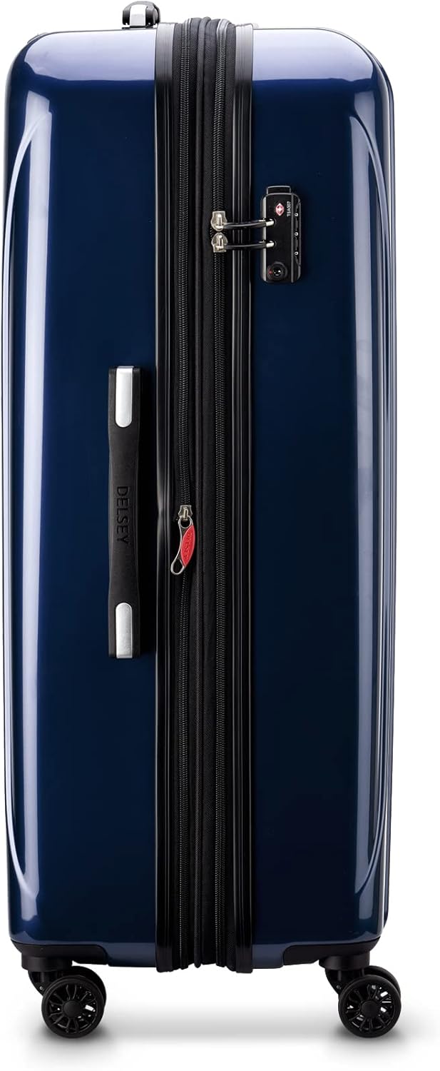 DELSEY PARIS Helium Aero Hardside Expandable Luggage with Spinner Wheels, Blue Cobalt, Checked-Large 28 Inch