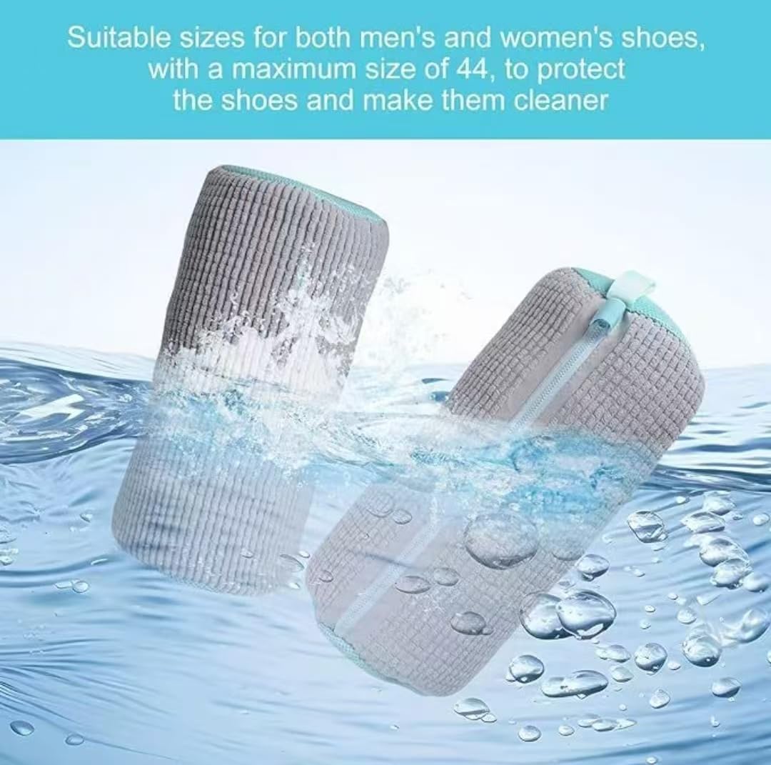Laundry Shoe Bags for Washing Machine, 2Pcs Shoe Washing Bag Shoe Laundry Bag for Washer and Dryer Reusable Shoe Washing Bags Shoe Washing Machine Bag (Grey-2Pcs)