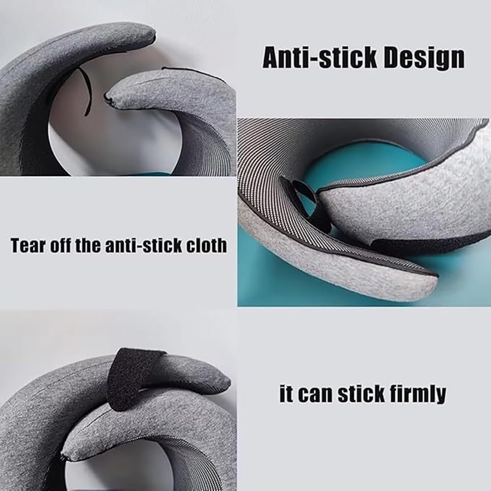 Travel Pillow, Travel Neck Pillow, 360 Degree Comfort and Breathability, Airplane Travel Neck Pillow, Stowable U-Shaped Pillow (Grey)
