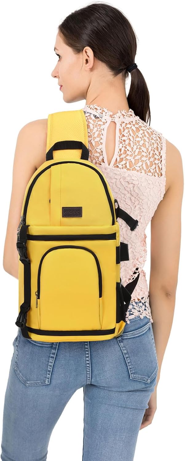 MOSISO Camera Sling Bag, DSLR/SLR/Mirrorless Camera Backpack Case Shockproof Photography Backpack with Tripod Holder & Removable Modular Inserts Compatible with Canon/Nikon/Sony/Fuji