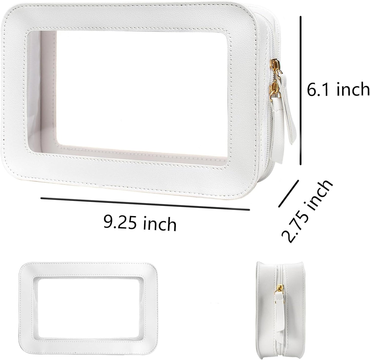 Clear Makeup Bag Small, TSA Approved Portable Toiletry Bag with Zipper Cosmetic Travel Bag Makeup Organizer Case Mini Makeup Pouch for Purse Car Organizer Bag for Women Men