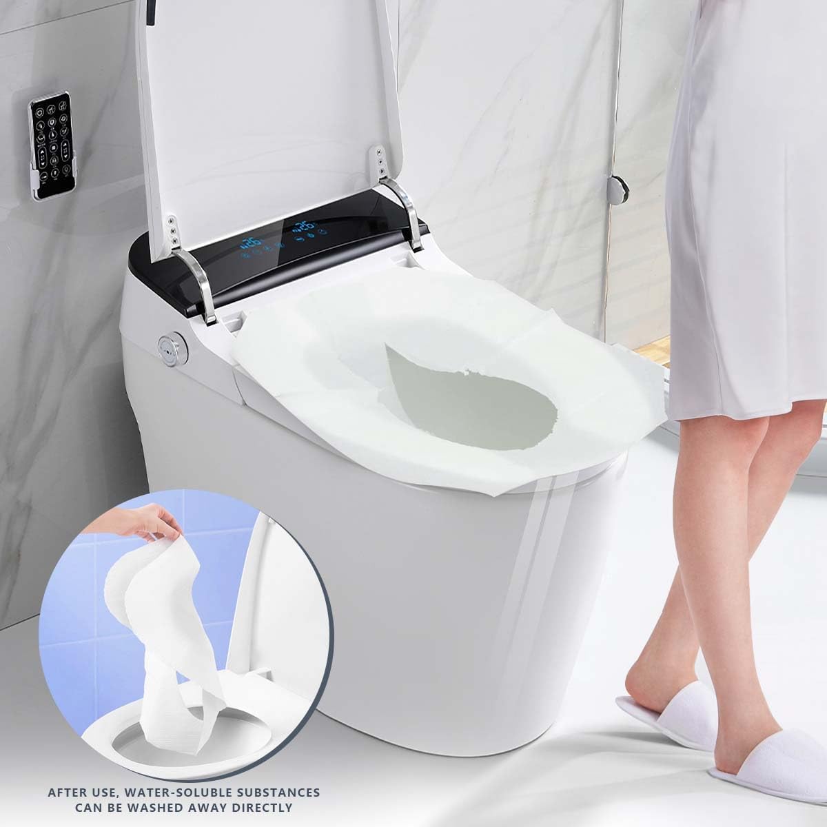 4 Pack (1000 Pieces) Disposable Toilet Seat Covers Flushable Paper Toilet Seat Cover for Bathroom, Hotels, Travel, Kids or Adults
