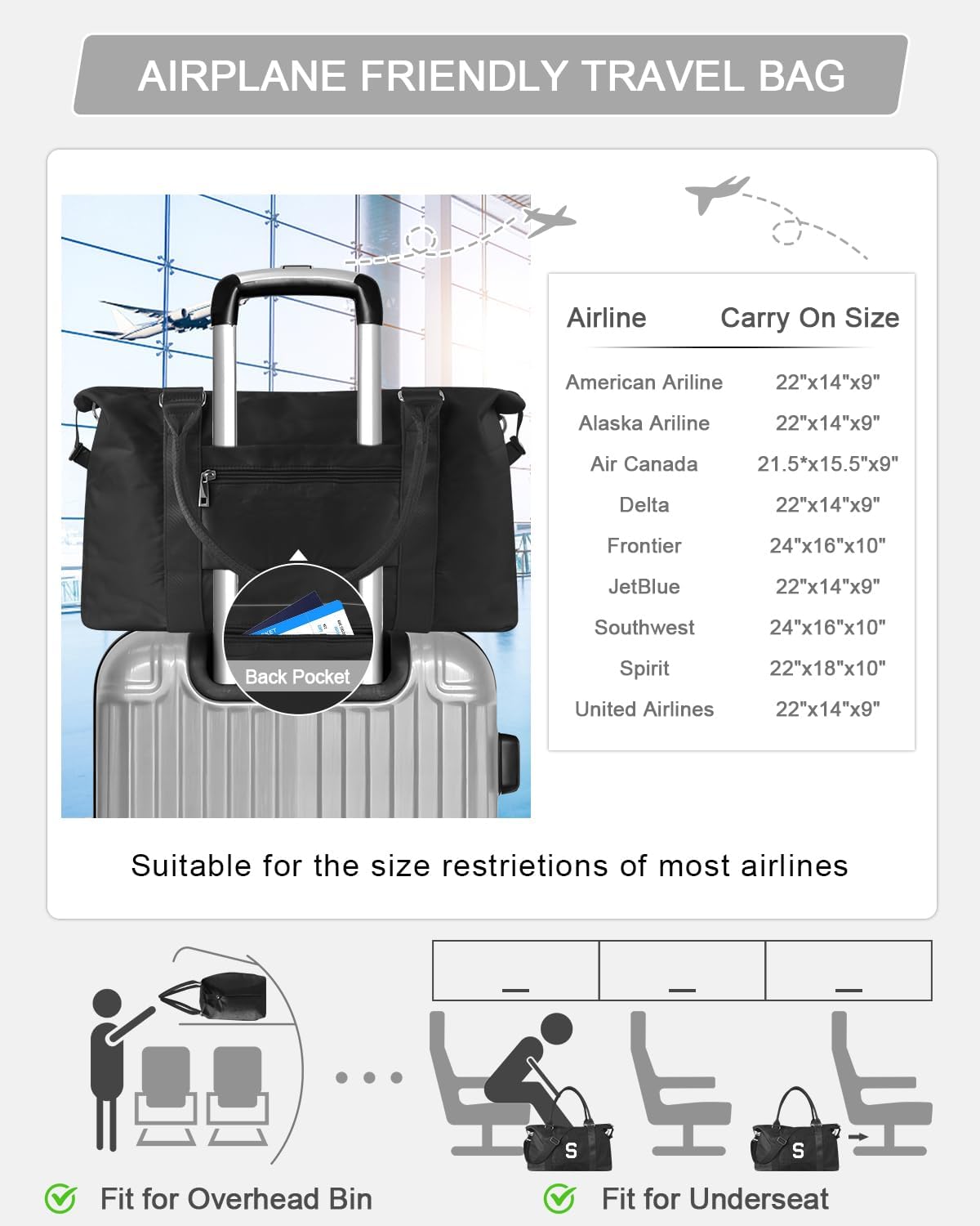 Initial Travel Duffel Bag Sports Gym Bag for Boys Teen Birthday Gifts,Black Personalized Weekender Bag Carry On Tote Bags for Men,Waterproof Overnight Luggage Bag Airplane Travel Essentials(Letter S)