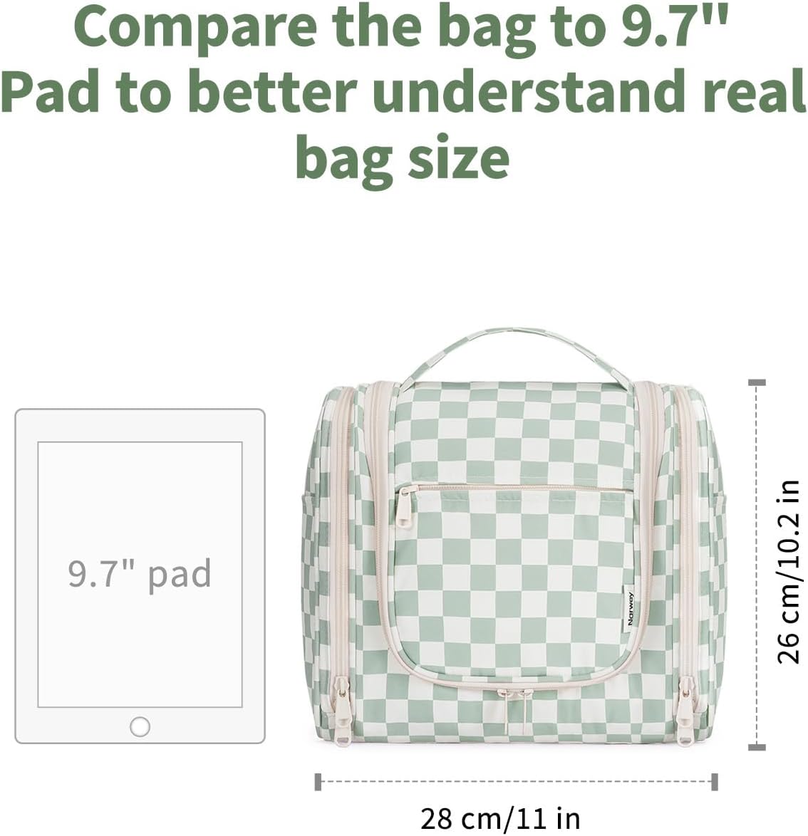 Narwey Hanging Toiletry Bag for Women Travel Makeup Bag Organizer Toiletries Bag for Cosmetics Essentials Accessories