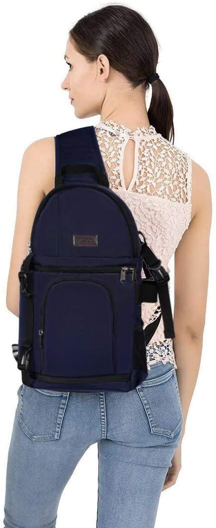 MOSISO Camera Sling Bag, DSLR/SLR/Mirrorless Camera Backpack Case Shockproof Photography Backpack with Tripod Holder & Removable Modular Inserts Compatible with Canon/Nikon/Sony/Fuji