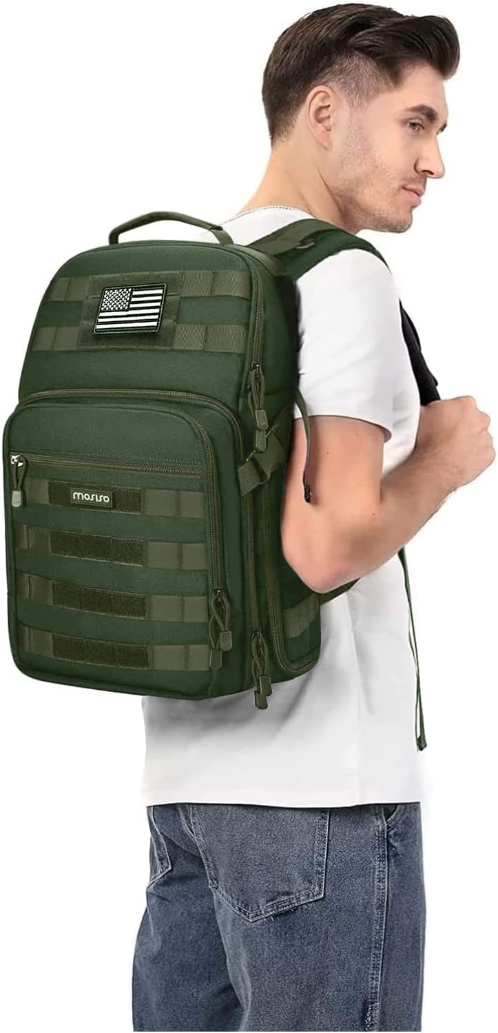 MOSISO Camera Backpack, DSLR/SLR/Mirrorless Tactical Camera Bag Case with Laptop Compartment Compatible with Canon/Nikon/Sony, Army Green