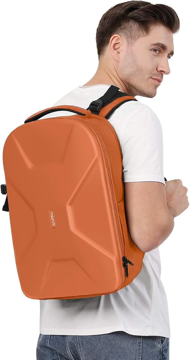 MOSISO Camera Backpack, DSLR/SLR/Mirrorless Photography Camera Bag 15-16 inch Waterproof Hardshell Case with Tripod Holder&Laptop Compartment Compatible with Canon/Nikon/Sony, Orange