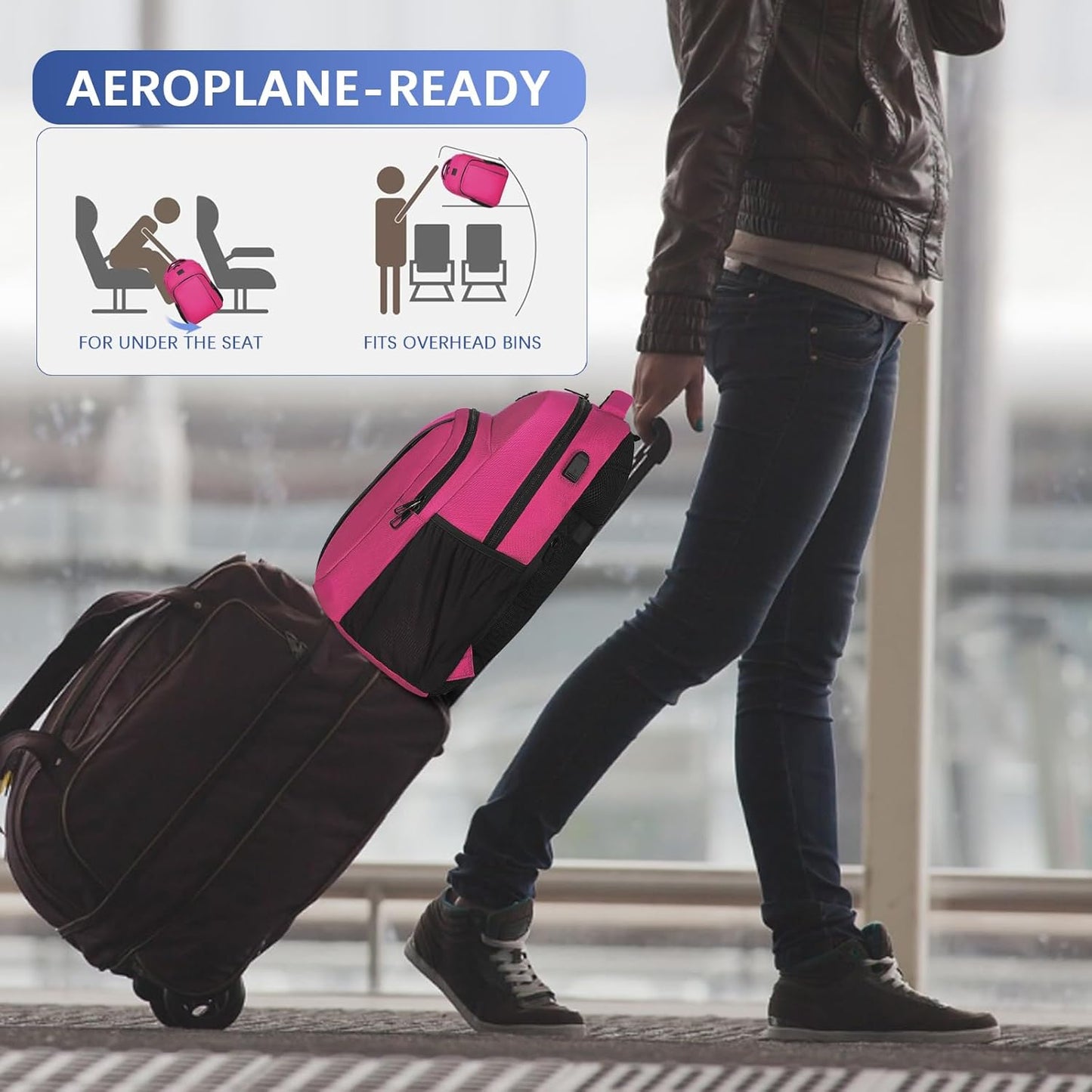 LARIPOP Extra Large Backpack,17.3 Inch Business Laptop backpack for Men Women with USB Charging Port,Water-Resistant Laptopack Weekender Daypack for Work College Computer