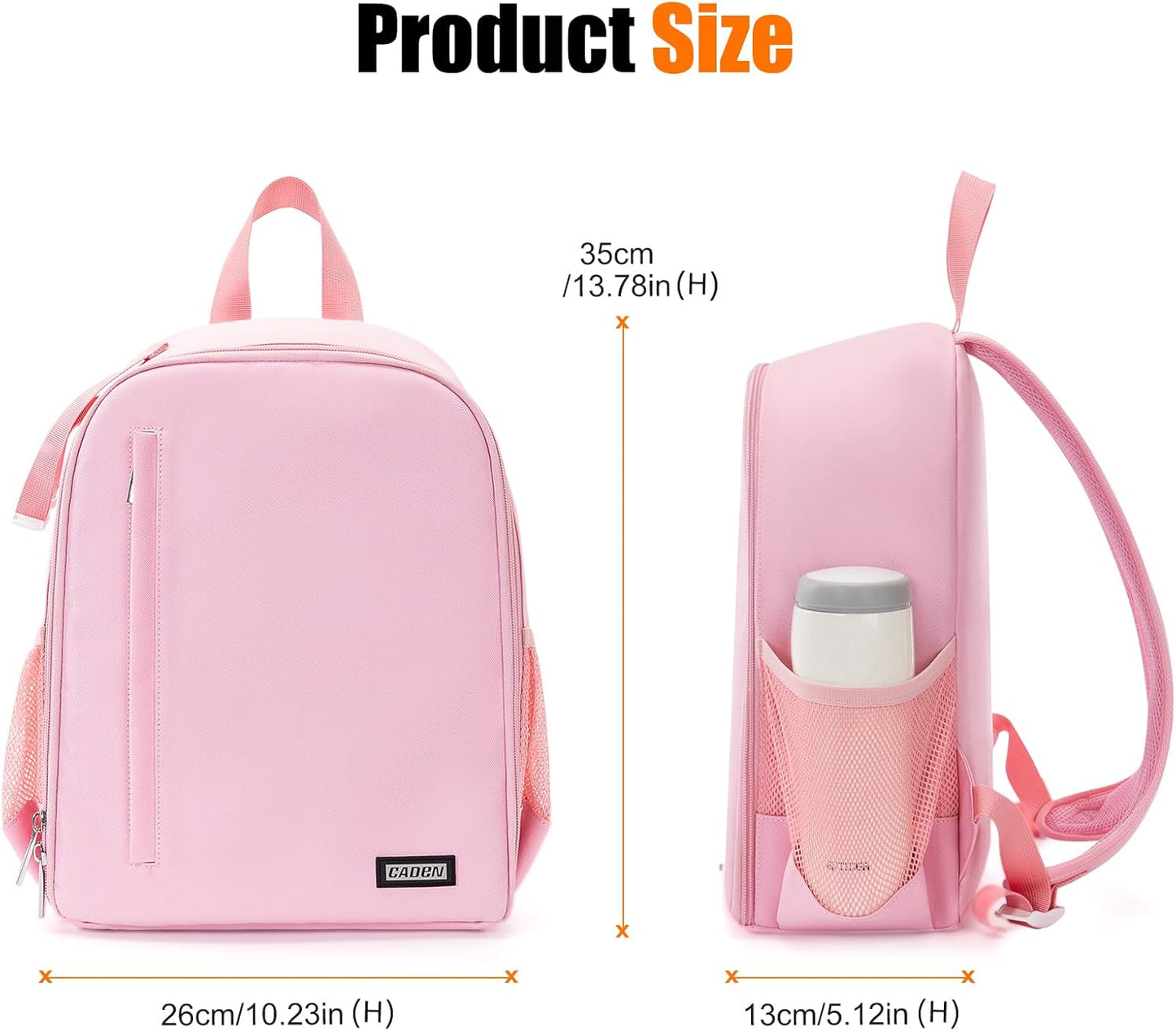 CADeN Camera Backpack Bag Professional for DSLR/SLR Mirrorless Camera Waterproof, Camera Case Compatible for Sony Canon Nikon Camera and Lens Tripod Accessories (Small, Pink)