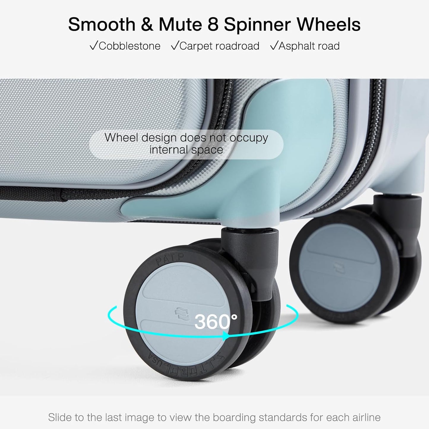 Hanke Grace Carry On Luggage with Wheels Airline Approved Hard Shell Suitcases with Front Pocket,Top Opening Luggage with TSA Lock for Short Business Travel, Grey.