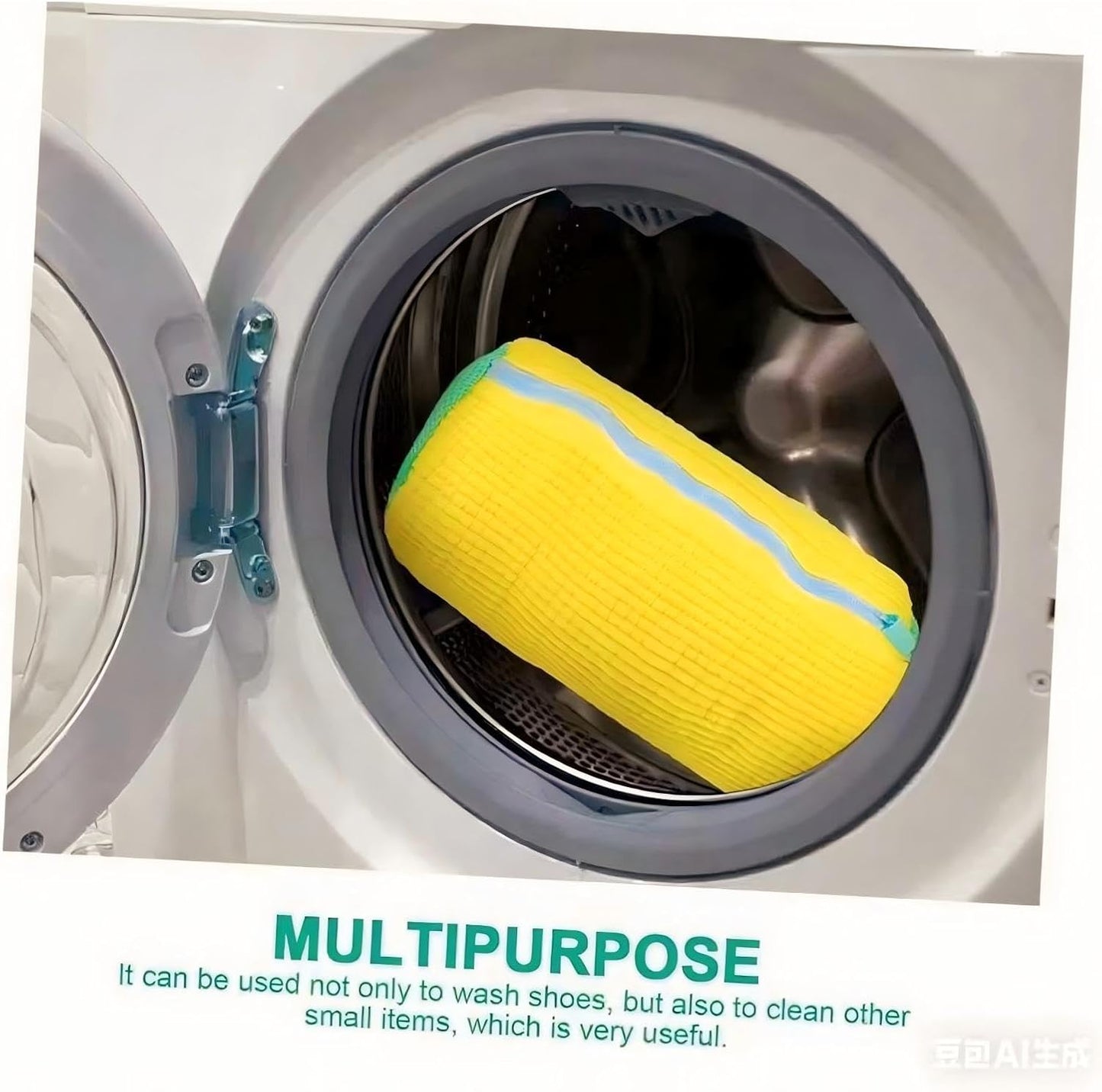 mcdhhemoShoe Washing Machine Bag, Sneaker Laundry Shoe Bag for Washer and Dryer, Durable Mesh Laundry Bags for Delicates Shoes Washing Bag with Side Zip, Reusable Shoe Bag for Gym Shoes(Yellow) (1)