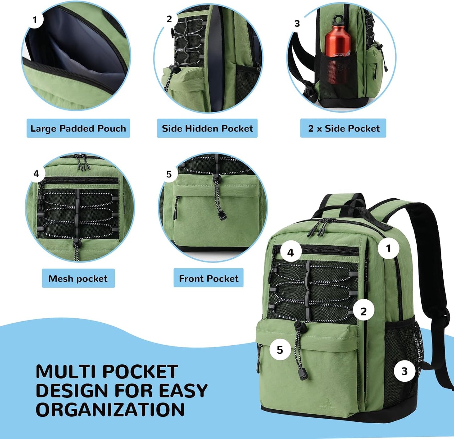 10L Small Size Casual Backpack for Kids Girls Boys Ages 3-9, Mini Waterproof Outdoor Sport Travel Hiking Camping Daypack (Light Pink)