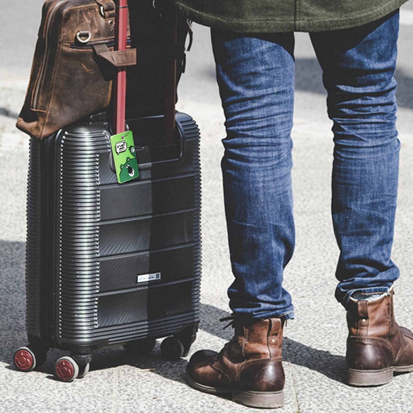 2PCS 2303 Bright Silicone Luggage tag (Green)