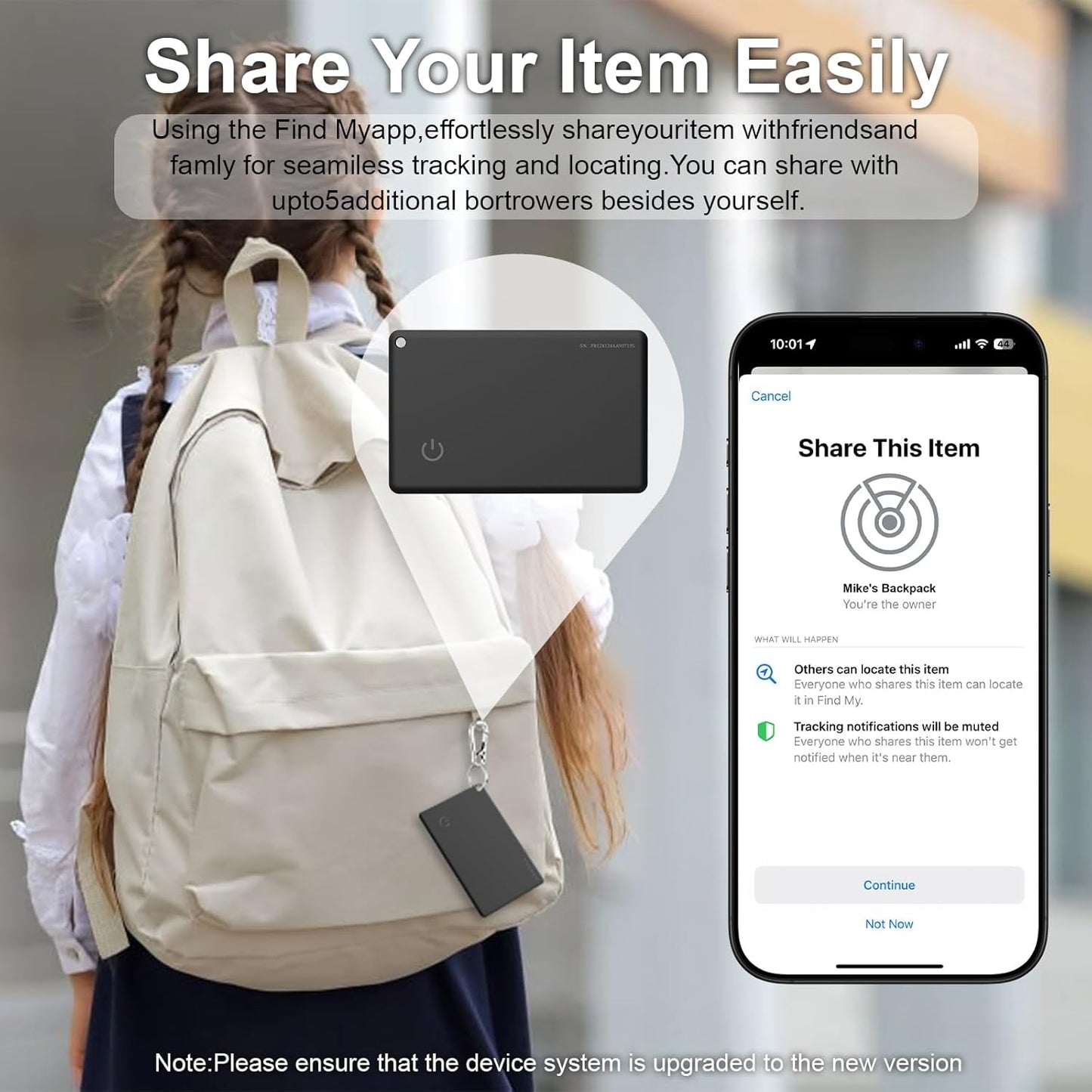 Wallet Tracker Card for Find My (iOS Only), Slim Wallet Finder, Smart Bluetooth Tracker Tag, Tracking Device Item Locator for Wallets Kids Keys Luggage Passport Backpacks Laptop and More