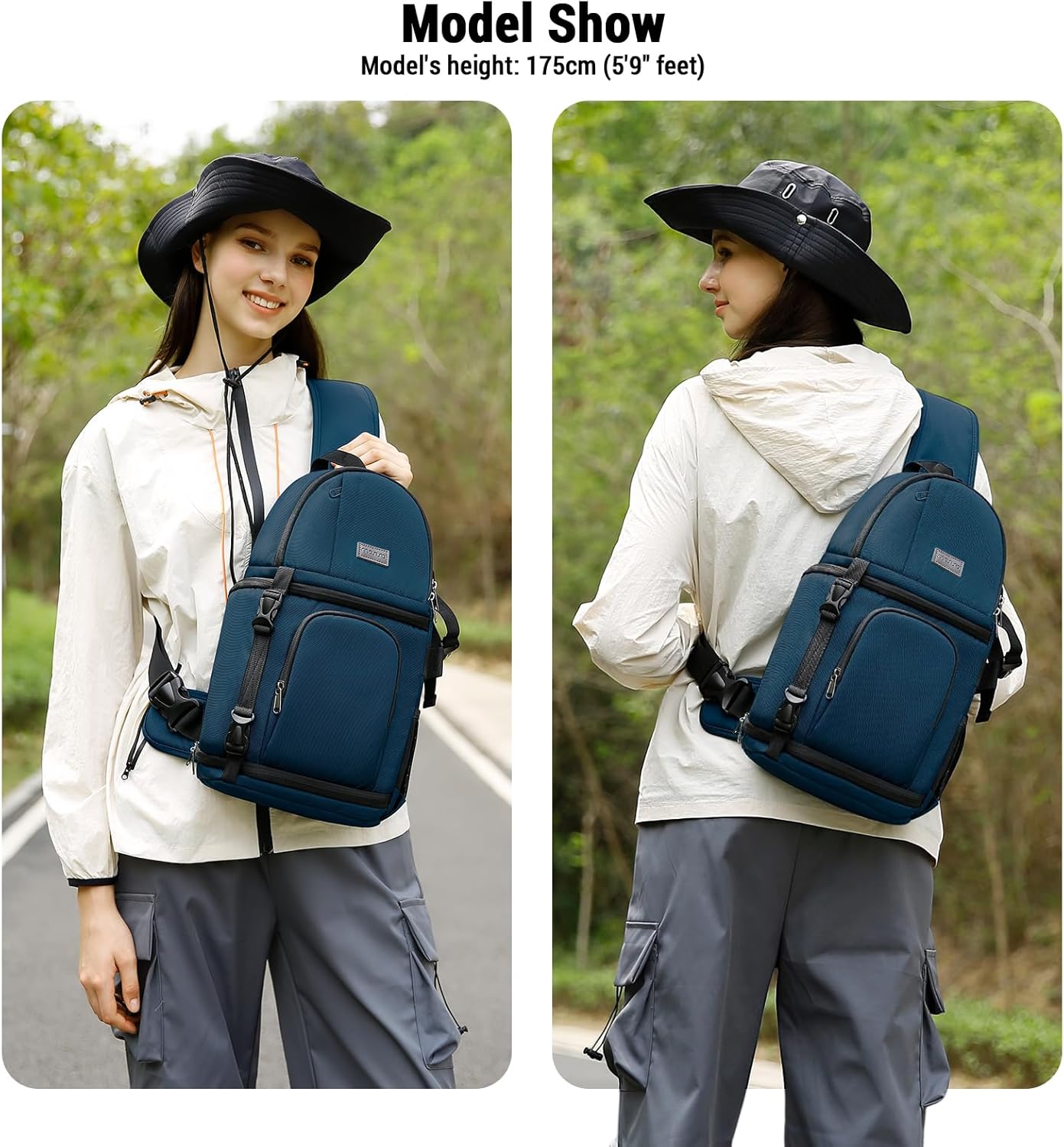 MOSISO Camera Sling Bag, DSLR/SLR/Mirrorless Camera Backpack Case Shockproof Photography Backpack with Tripod Holder & Removable Modular Inserts Compatible with Canon/Nikon/Sony/Fuji