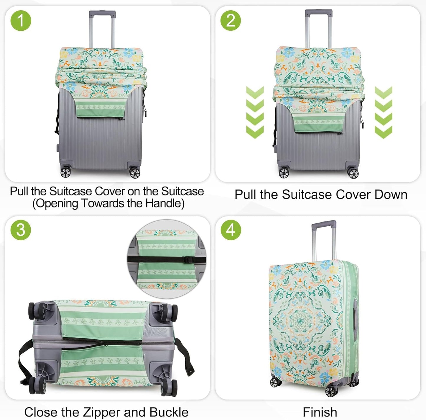 Pink Dino Suitcase Luggage Cover, Thick Suitcase Cover for Carry on Luggage Protector Fits 18-30 Inch Case