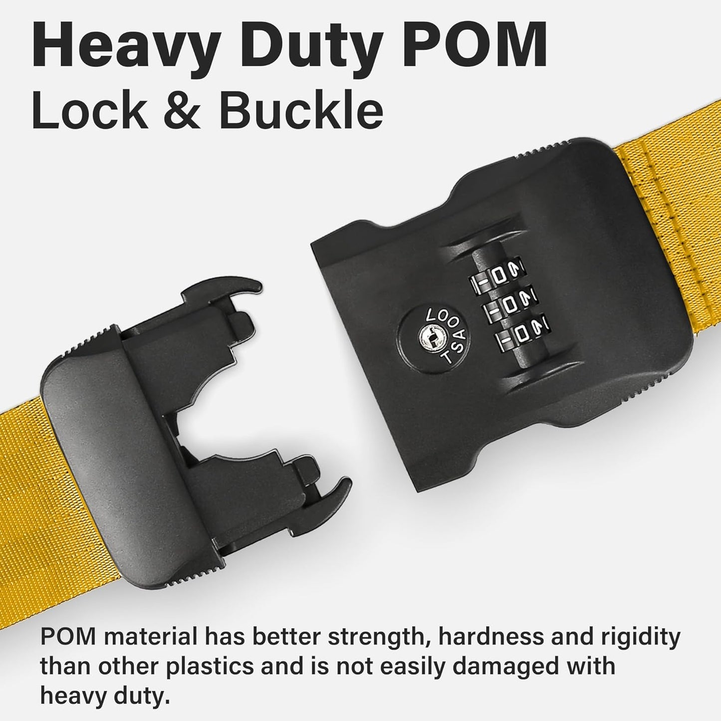 Luggage Straps, Yellow TSA Approved Luggage Strap Belt with Combination Lock for Suitcases, 2 Pack Adjustable Heavy Duty Cross Suitcase Straps with Name Tags for Travel, Carry On Bags, Protect Luggage