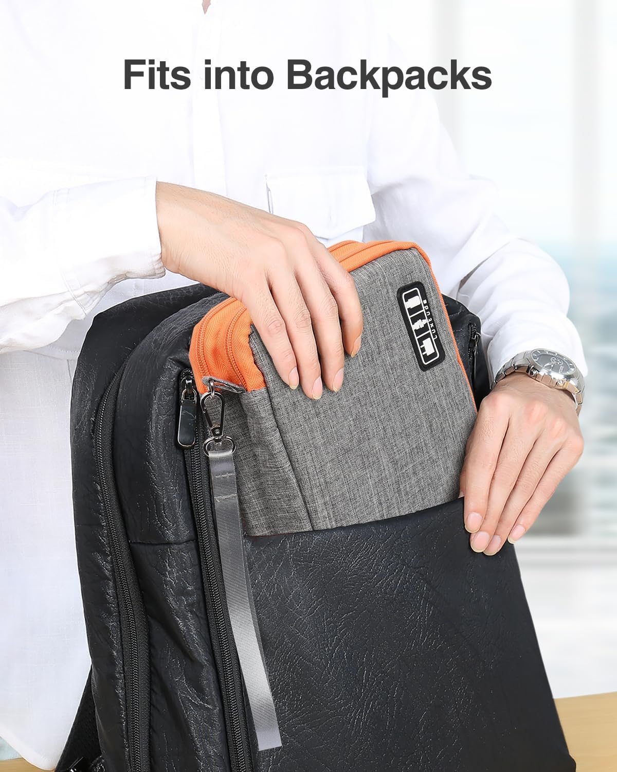 Luxtude Travel Cable Organizer Bag, Electronic Organizer Travel Case Large, Cord Organizers Bag, Tech Bag for Cable Storage/Cord Storage/iPad Pro(up to 11")/Wall Charger/Electronic Accessories