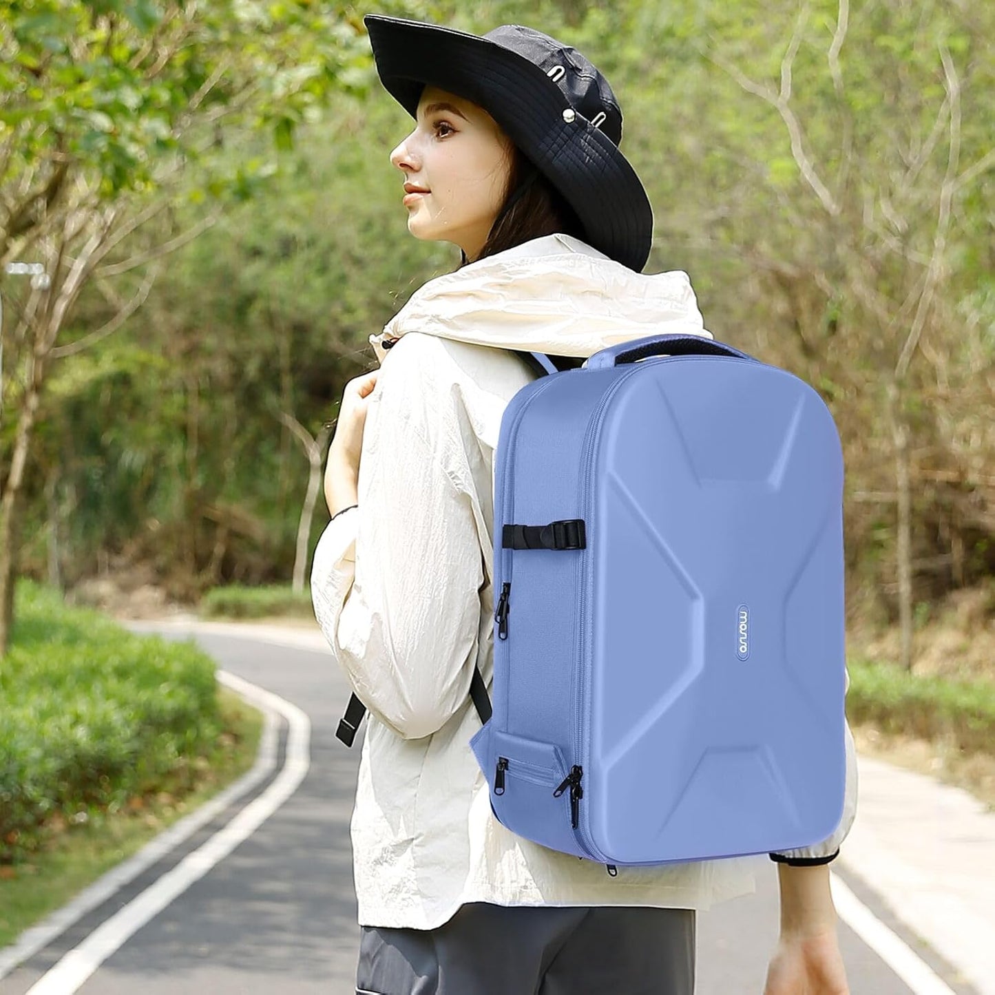 MOSISO Camera Backpack, DSLR/SLR/Mirrorless Photography Camera Bag 15-16 inch Waterproof Hardshell Case with Tripod Holder&Laptop Compartment Compatible with Canon/Nikon/Sony, Slate Blue