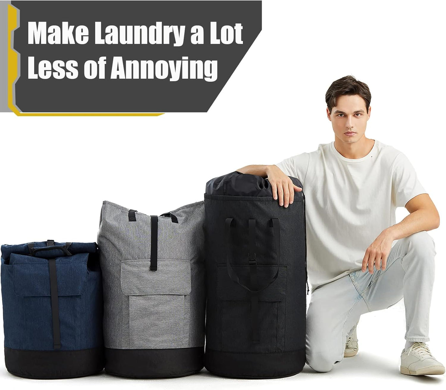 Laundry Backpack 115L, Heavy Duty Laundry Bag with Shoulder Straps, Backpack Laundry Bags for College, Extra Large Dirty Clothes Bag, Laundromat Bag, College Dorm Room Essentials for Guys