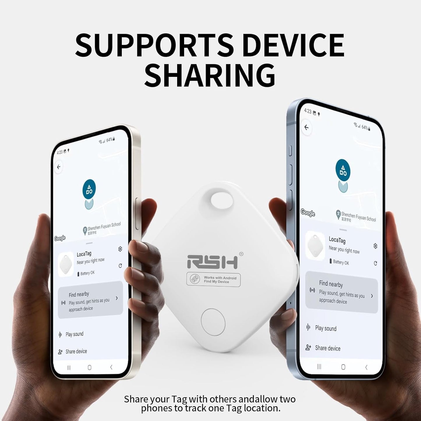 Air Tracker Tag 4 Pack for Android Luggage Tracker Tags Works with Google Find Hub, Bluetooth Tracker Smart Key Finder and Item Locator for Luggage, Backpack, Suitcases, Replaceable Battery